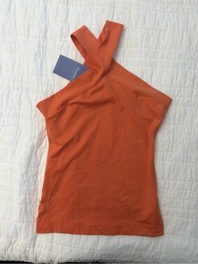 Tangerine Orange Floerns Criss Cross Halter Top XS NWT